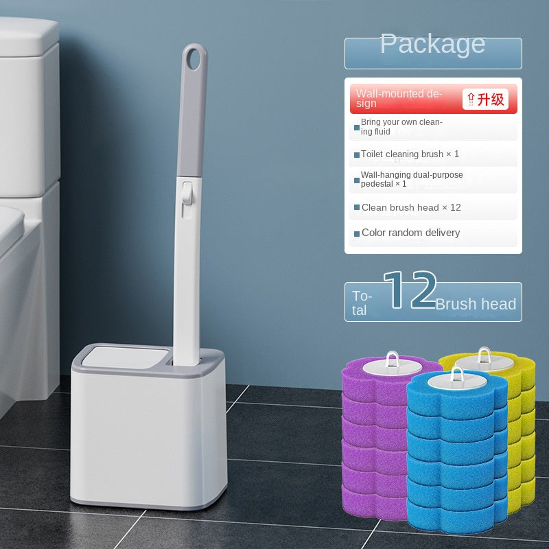 One-Time Use Toilet Brush Set, No Dead Corners, Household Disposable Replaceable Cleaning Brush Head, Antibacterial Toilet Brush for Bathroom