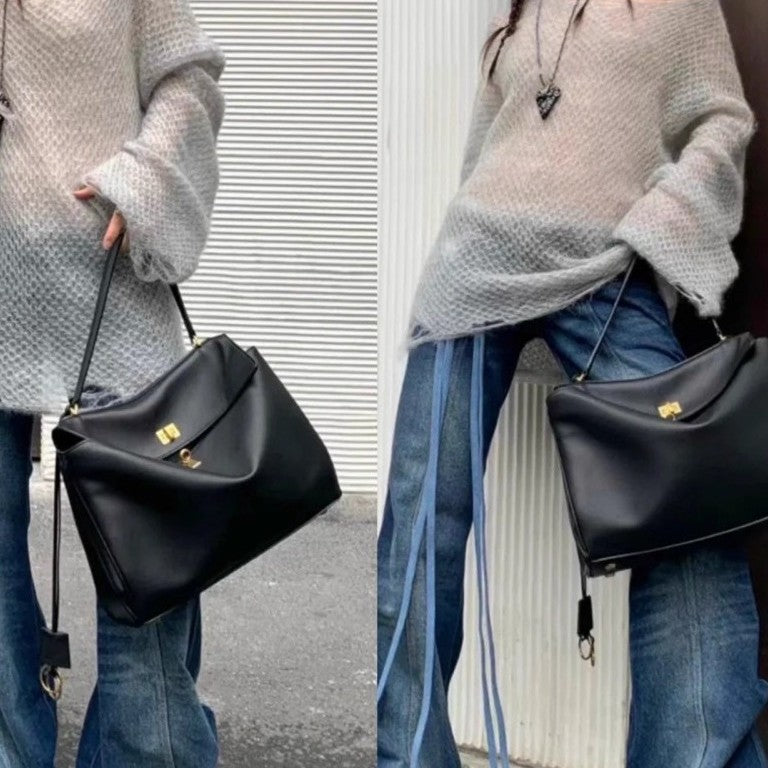 Vintage Suede Matte Kelly Bag — Elegant Shoulder, Crossbody & Underarm Tote for Women
