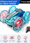 Colorful light wheel double-sided stunt amphibious remote control car watch dual control four-wheel drive power