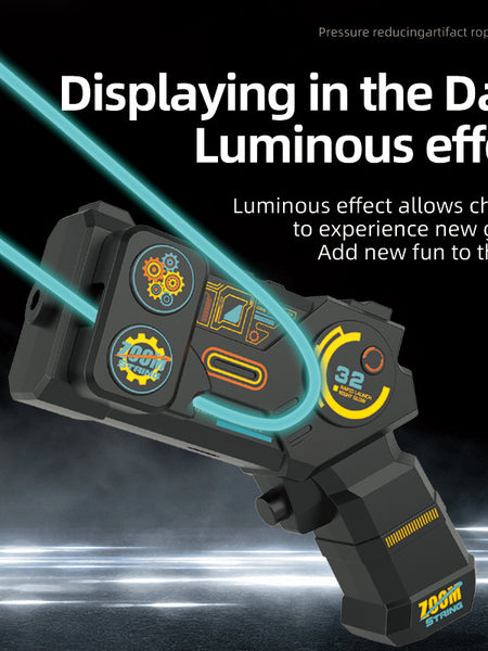 Cross-border Glow-in-the-Dark Yarn Gun Electric Rope Launcher High-Speed Rope Ejector Educational Shooting Stress-Relief Toy Drop Shipping Wholesale