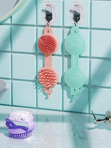 Soft adhesive double-sided hair brush massager for adults and children hair brush for gods bathroom shower brush head massage