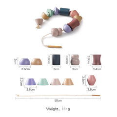 Montessori Children's Educational Toy Animal Lacing Beads 1-3 Years Wooden Baby Threading Toy