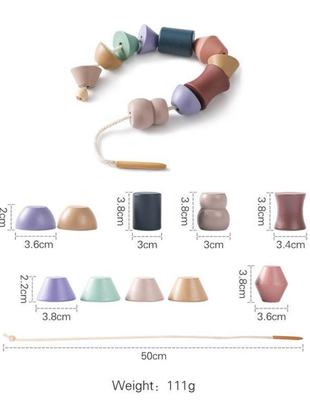 Montessori Children's Educational Toy Animal Lacing Beads 1-3 Years Wooden Baby Threading Toy