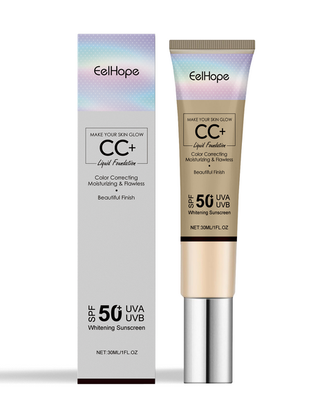 Eelhope Face Cc Cream, Natural Concealer Long-Lasting Moisturizing And Brightening Outdoor Protective Toner Cream