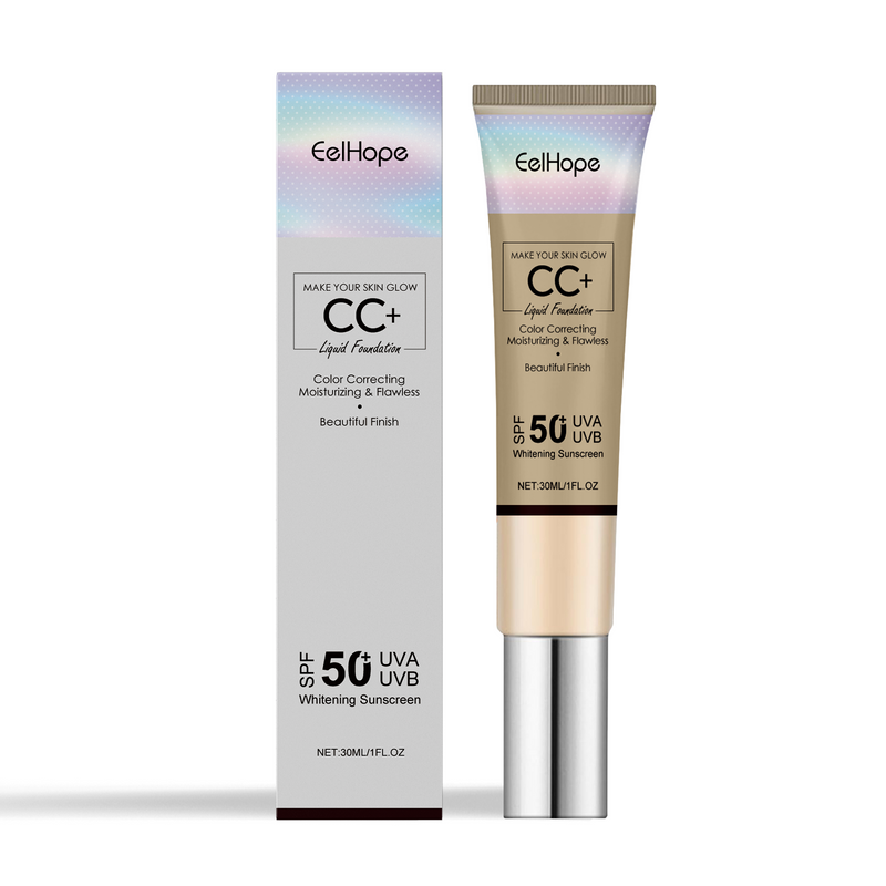 Eelhope Face Cc Cream, Natural Concealer Long-Lasting Moisturizing And Brightening Outdoor Protective Toner Cream