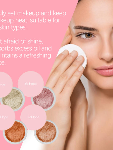 Eelhope The Setting Powder With Brush (Beige) Has A Natural, Light, Fine, Breathable And Snaky Look. It Is Suitable For Both Dry And Wet Use And Can Last For A Long Time Without Fading