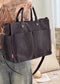 Autumn Winter Multi-Pocket Thick Corduroy Simple Commuter Tote Student Leisure Literary Handbag Shoulder Bag
