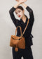 Vintage Autumn Winter Suede Matte Tote Bag, Elegant Shoulder Crossbody Kelly Bag for Women, Large Capacity Commuter Underarm Bag