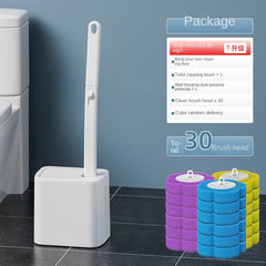One-Time Use Toilet Brush Set, No Dead Corners, Household Disposable Replaceable Cleaning Brush Head, Antibacterial Toilet Brush for Bathroom