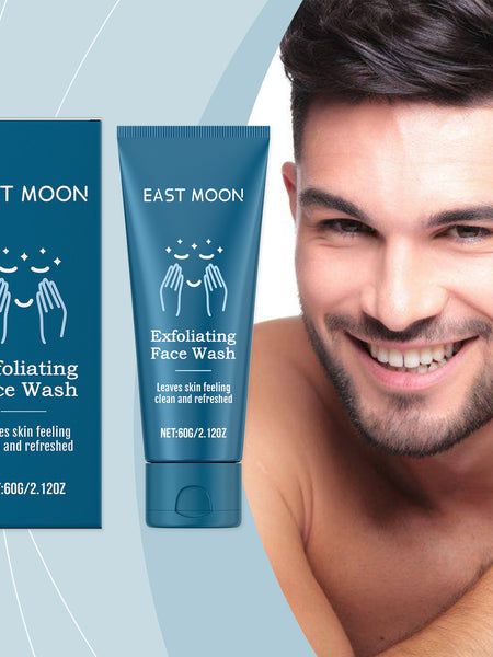 East Moon Men's Exfoliating Cleanser, Gently Cleanses Facial Skin With A Refreshing And Moisturizing Cleanser