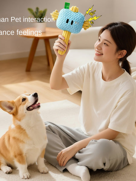 Dog Hammer Toy Self-Entertainment Durable Chew Rope Knot with Sound for Small Dogs, Golden Retriever, Teddy Pet Supplies