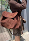 Vintage Autumn Winter Suede Matte Tote Bag, Elegant Shoulder Crossbody Kelly Bag for Women, Large Capacity Commuter Underarm Bag