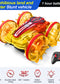 Colorful light wheel double-sided stunt amphibious remote control car watch dual control four-wheel drive power