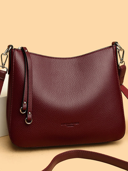 Fashionable Versatile Genuine Leather Women's Shoulder Crossbody Handheld Bag