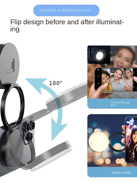 New YSH-126 LED Magnetic Phone Fill Light Photography Lamp Desktop Video Conference Live Pocket Light Mirror