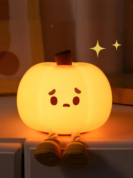 Home Decor Halloween Pumpkin Night Light Cute Soft Silicone Lamp Touch  Dimmable Rechargeable Bedside Decor Light Kids Gifts Halloween Decorations
