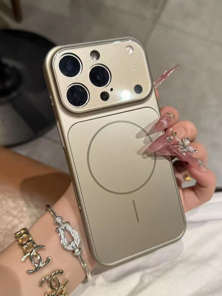 Solid Color All-inclusive Magnetic Phone Case Nano Frosted Glass For Magsafe Phone Case For I Phone 17 Air 16 15 14 13 Pro Max Magnetic Wireless Charge Armor Cover