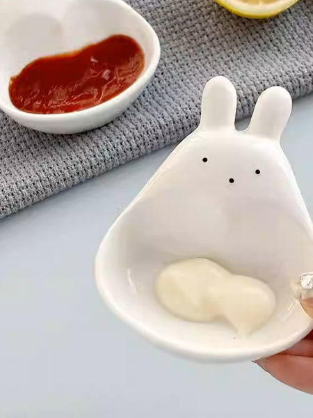 Dish Cute Small Plate for Home Use, Elegant Snack Dish, Korean BBQ Dipping Tray, Vinegar Dish, Mini Dipping Plate