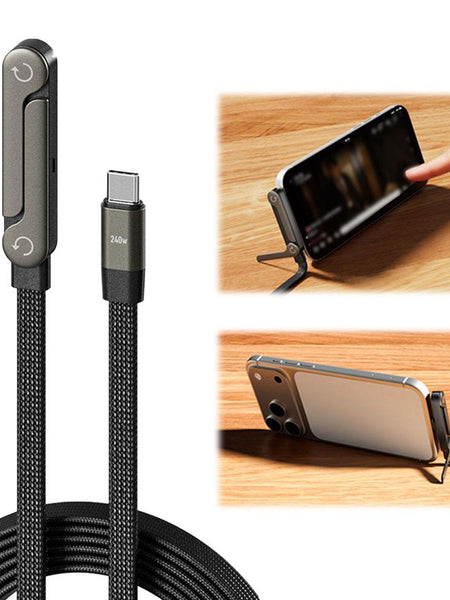 Fast Charging Foldable Bracket Data Cable 2-in-1 Data Wire Foldable Phone Tablet Stand Type-C To Type-C USB-A To Type-C