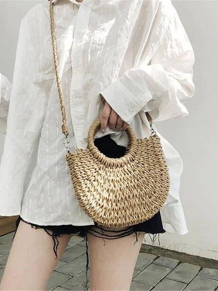 Grass woven bag women's bag ins versatile beach bag