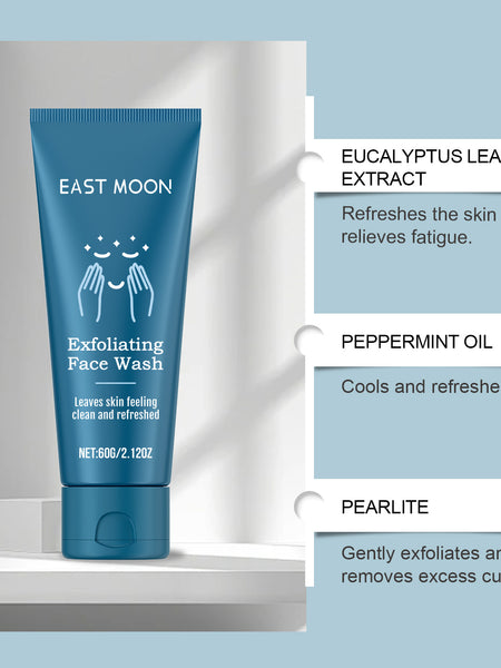 East Moon Men's Exfoliating Cleanser, Gently Cleanses Facial Skin With A Refreshing And Moisturizing Cleanser