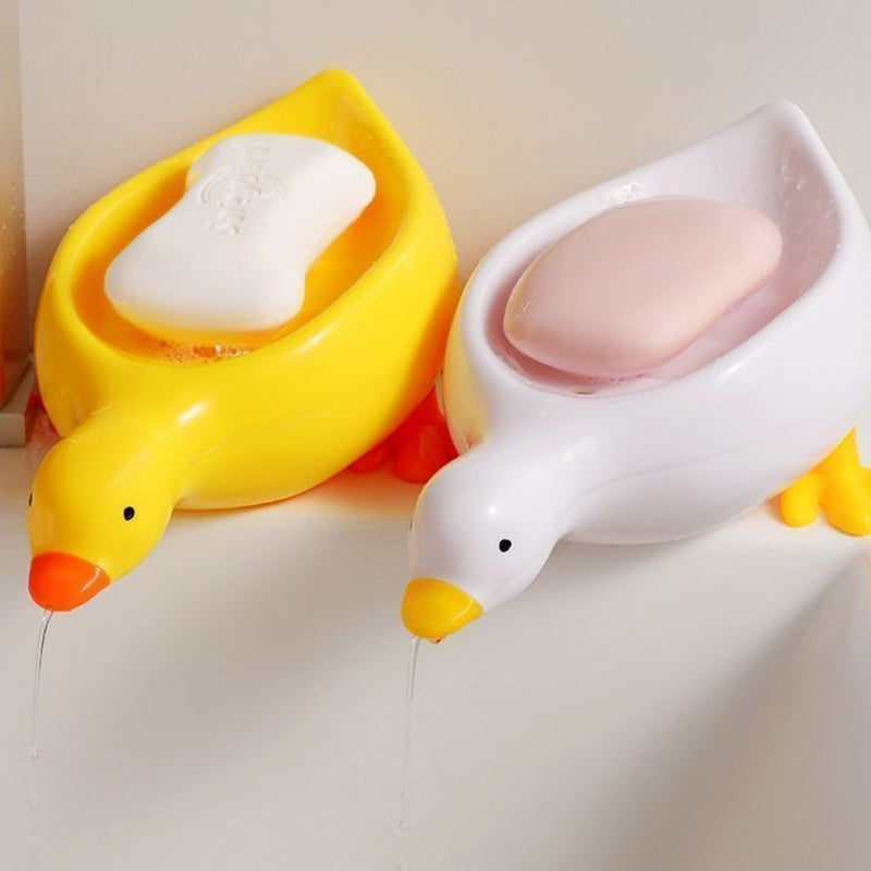 Cute little yellow duck soap box draining toilet sink new soap box