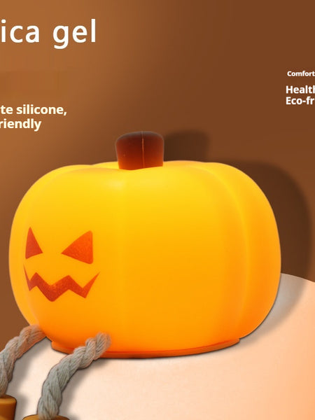 Home Decor Halloween Pumpkin Night Light Cute Soft Silicone Lamp Touch  Dimmable Rechargeable Bedside Decor Light Kids Gifts Halloween Decorations