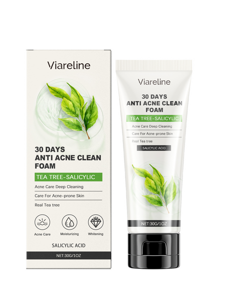 Viareline Salicylic Acid Cleanser Gently Cleanses Face, Refreshing Oil Control, Delicate Pores, Moisturizing And Brightening