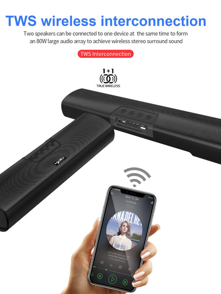 Home Bluetooth 5.0 Speaker Extended Edition Desktop Wall mounted Wireless Speaker Bass Cannon Speaker Supports USB TF