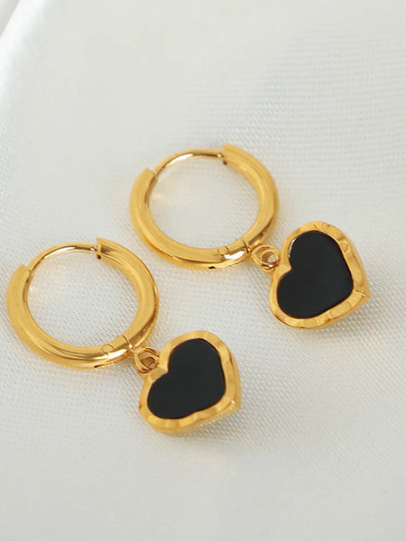 18K Gold-Plated Heart Drop Earrings