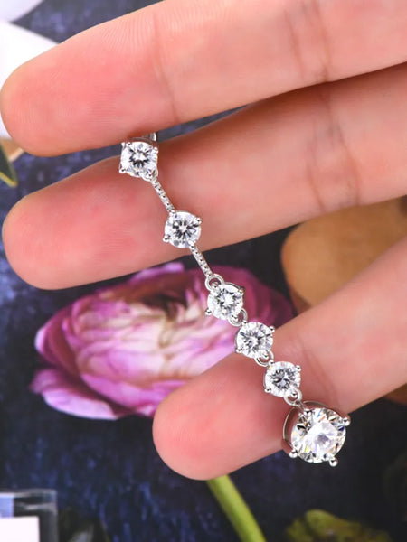 4 Carat Moissanite 925 Sterling Silver Earrings