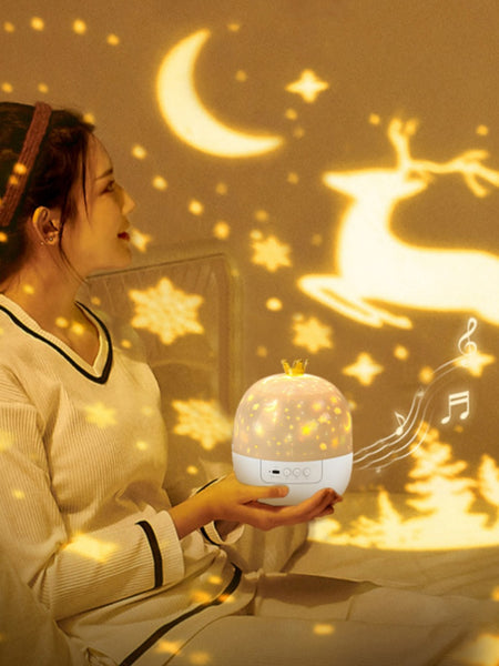 Dream Starry Sky Music Box Birthday Gift Crown Starry Sky Projection Lamp