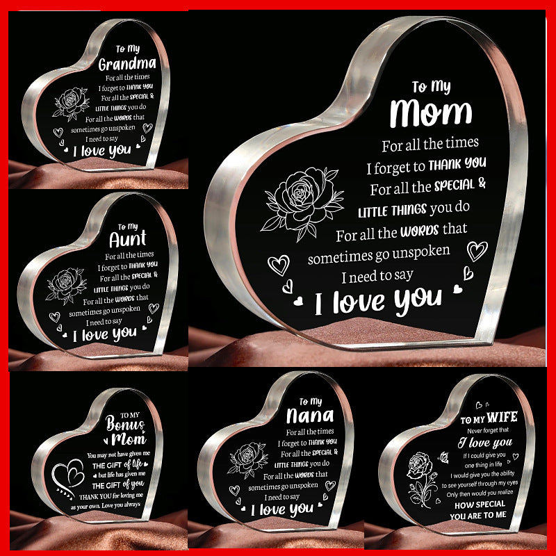 Transparent Love Acrylic Mother's Day Gift Table Decorative Ornaments