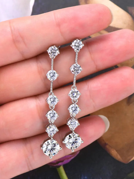 4 Carat Moissanite 925 Sterling Silver Earrings