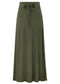Large size women's fashionable knitted midi skirt weighing 200 pounds, high waist, mid length, slit A-line skirt, elastic over the knee