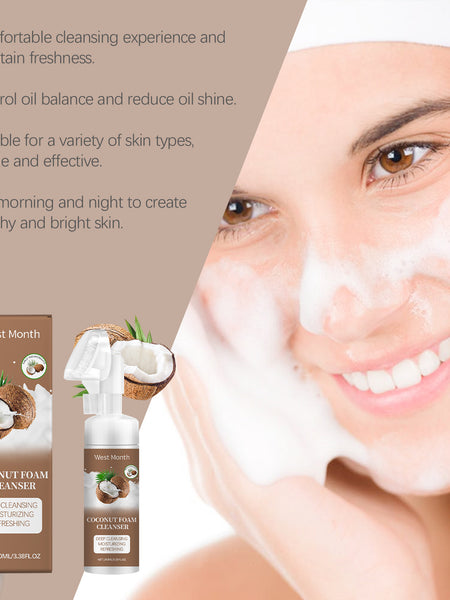 West&Month Coconut Foam Cleanser Gentle Pore Cleanser Refreshing Moist Cleanser