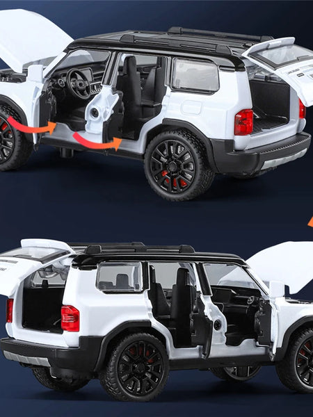 1: 32 Prado car model alloy sound and light simulation SUV domineering off-road vehicle boy toy car decoration