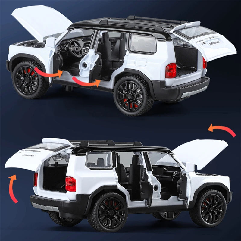 1: 32 Prado car model alloy sound and light simulation SUV domineering off-road vehicle boy toy car decoration