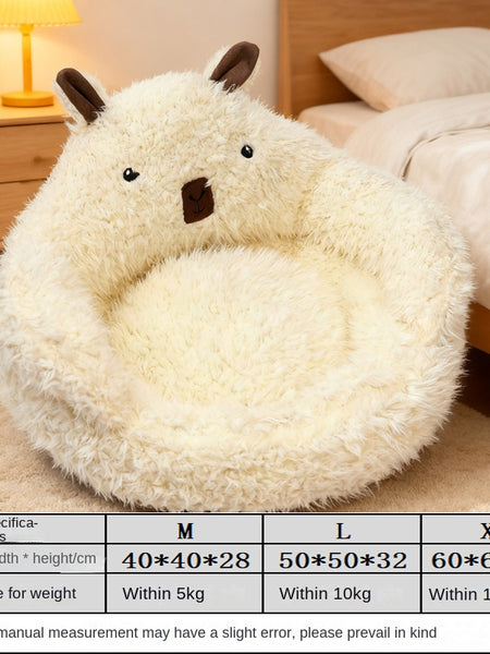 Dog House Winter Warm Dog Bed Semi-Enclosed Dog Cage Pet Pad Pet Dog Bed Removable Washable Cat Bed Dog Cage