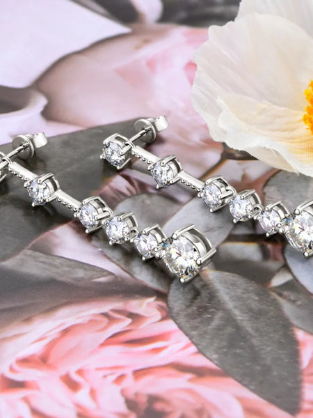 4 Carat Moissanite 925 Sterling Silver Earrings