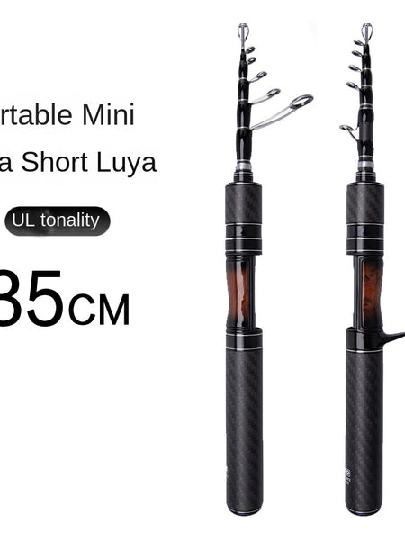 35CM Telescopic Lure Rod UL Ultra-short Mini Portable Carbon Fiber Sliding Float Fishing Rod