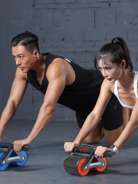Double Wheel Abdominal Exerciser Women Men Automatic Rebound Ab Wheel Roller Waist Trainer Gym Sports Home Exercise Devices