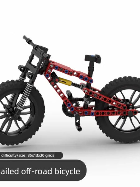 Off road soft tail bicycle assembly building block diamond frame front double suspension rear single suspension chain linkage