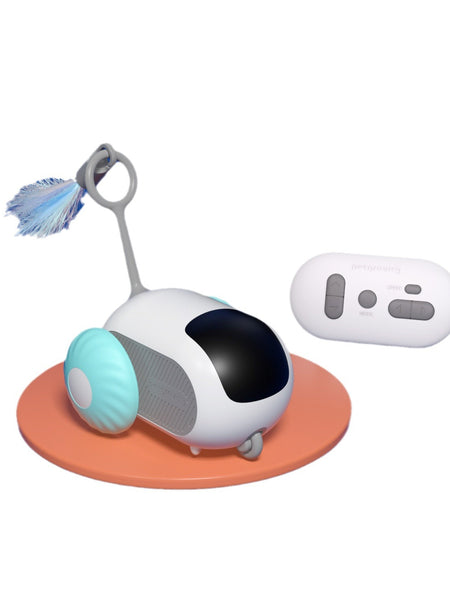 Pet Attraction Running Car Smart Toy Teaser Wand Feather Toy Autonomous Driving Mode