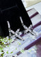 Rotating Crown Cross Earrings Set with Zircon