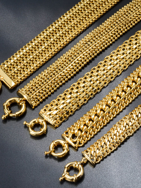 Minimalist Double-row Chain Wide Mesh Bracelet