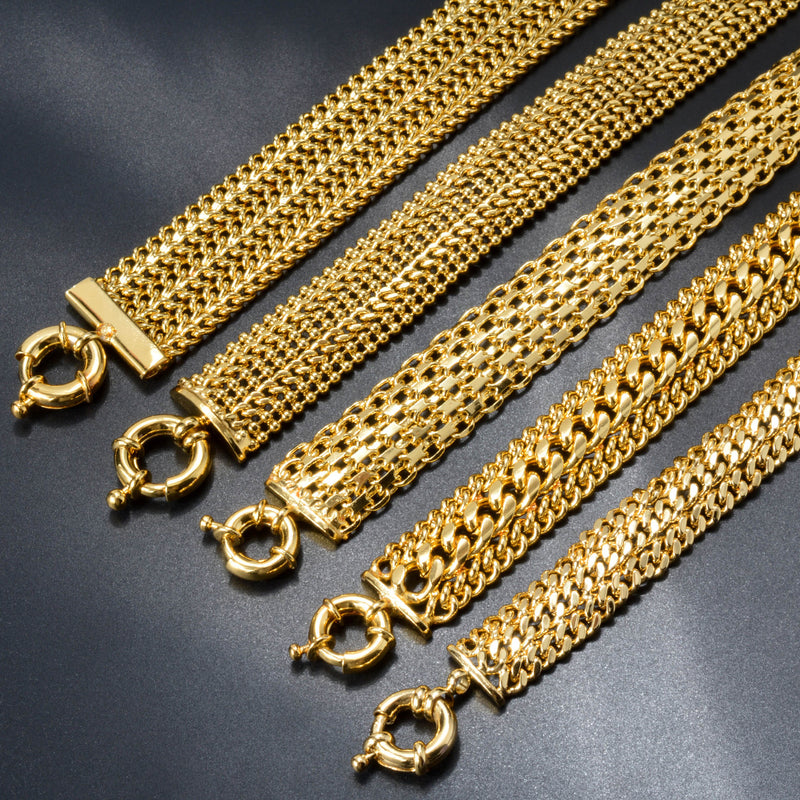 Minimalist Double-row Chain Wide Mesh Bracelet