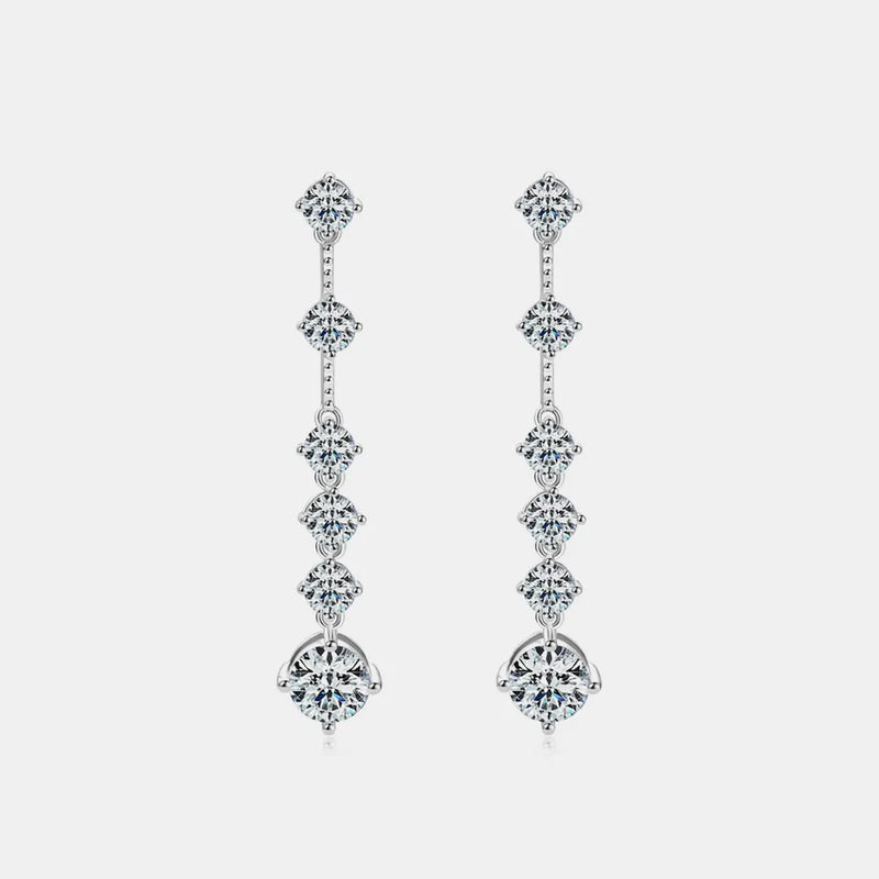 4 Carat Moissanite 925 Sterling Silver Earrings