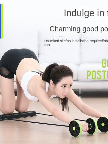 Cross-border Multi-functional Abdominal Trainer Ab Wheel Twist Plate Ab Roller Premium Rotating with Pull Rope Ab Roller