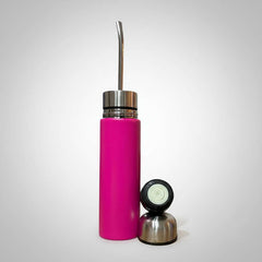 South American Mate Tea Travel Mug - Brazilian Filter Straw, Insulated Bullet Bottle, 3-in-1 Portable Mate Gourd Kit